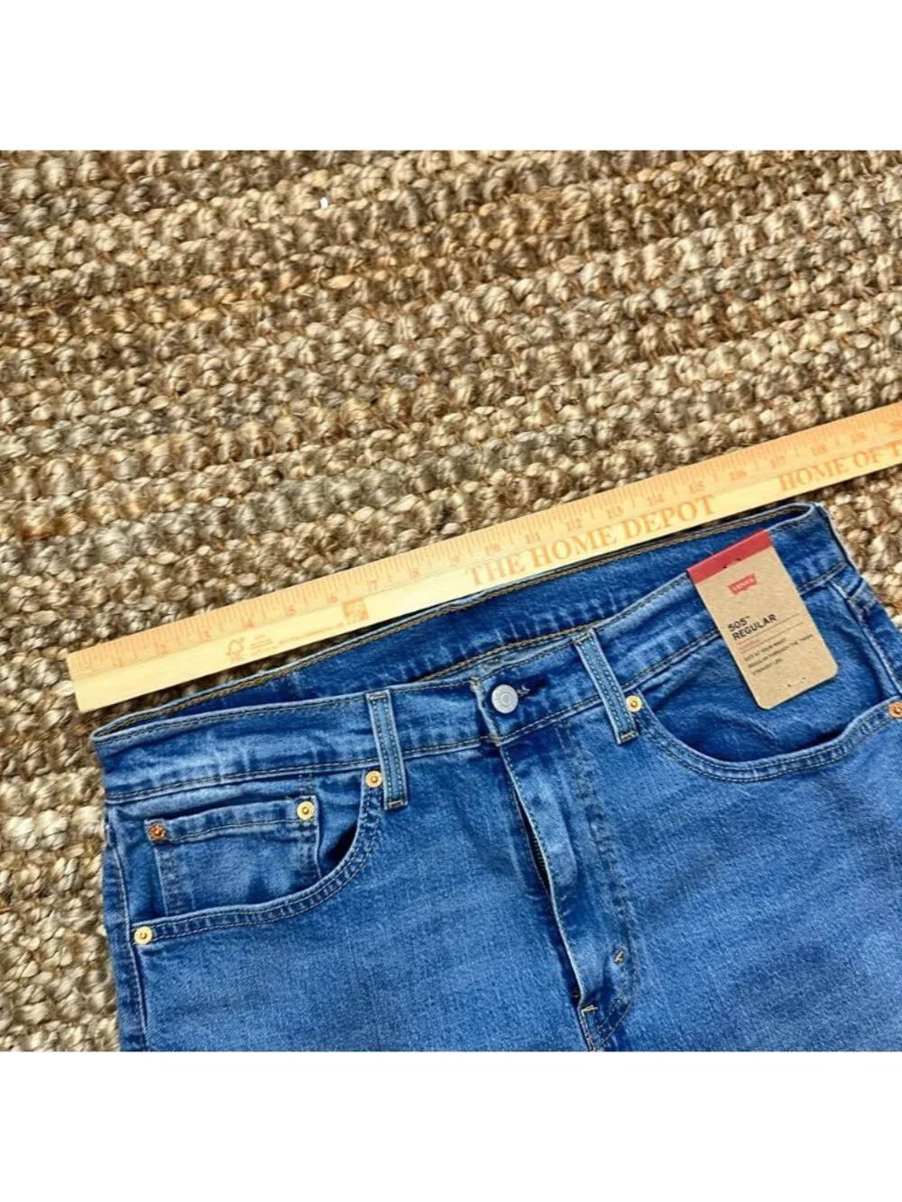 New Levi's 505 Regular Fit Straight Leg Blue Denim Jeans Mens W34 L32